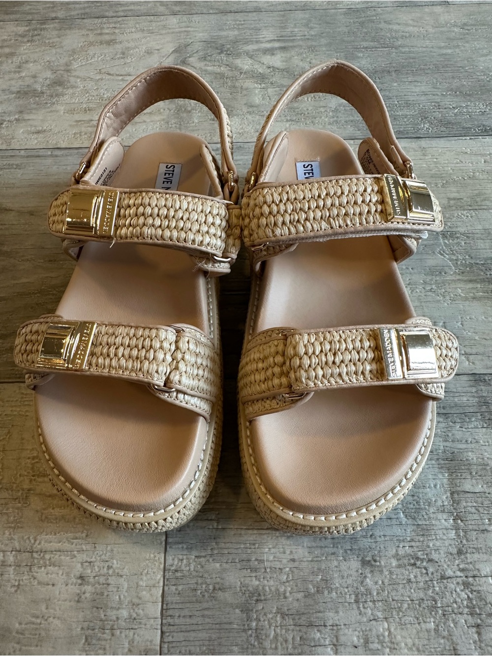 Steve Madden Raffia Platform Sandals Size 9.5 Never worn, brand new